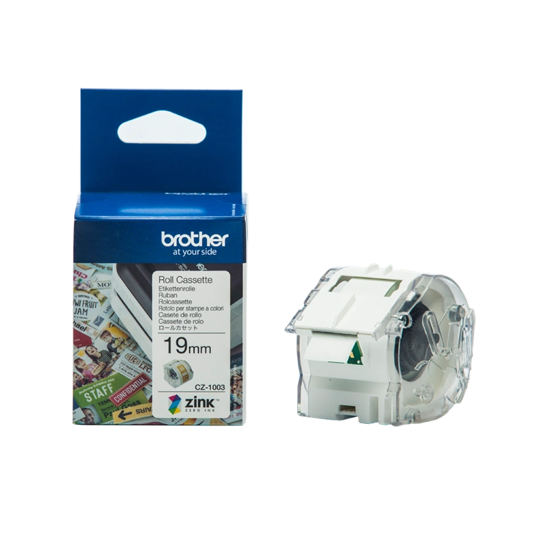 Brother CZ-1003 Rouleau d'étiquettes couleur 19mm x 5m Blanc