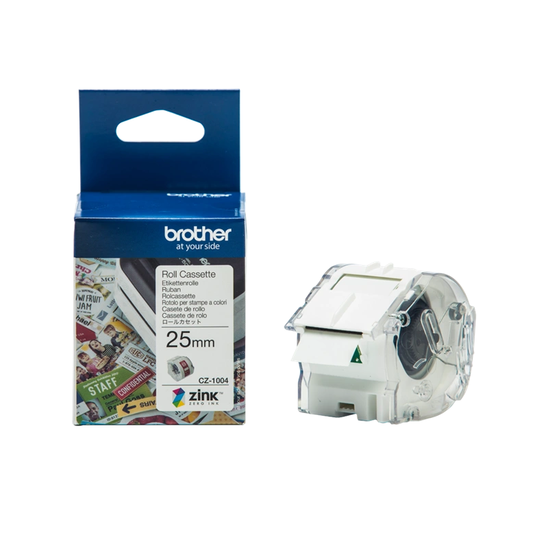 Brother CZ-1004 Rouleau d'étiquettes couleur 25mm x 5m Blanc
