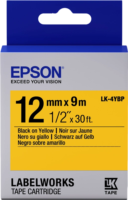 Epson LK-4YBP Ruban Noir sur jaune