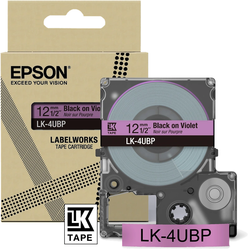 Epson LK-4UBP Ruban Noir(e)SurViolet