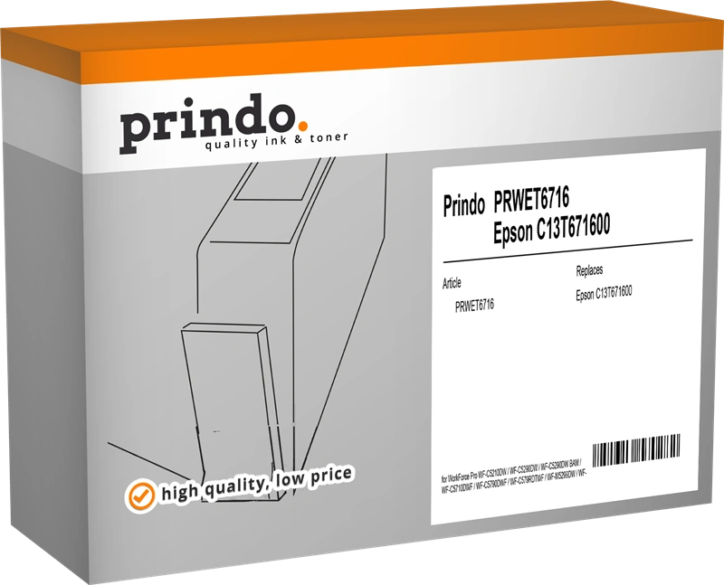 Compatible avec Epson PXMB8-T6716 (C13T671600) Prindo PRWET6716 Unité de maintenance