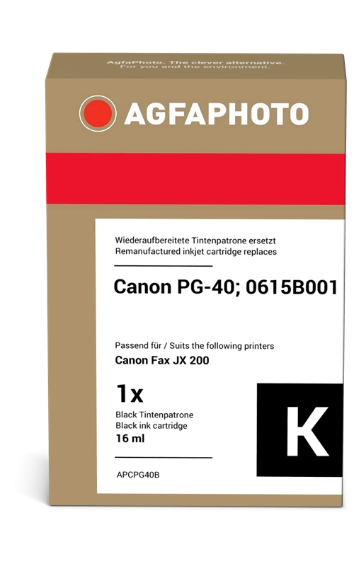Compatible avec Canon PG-40 Noir(e) (0615B001) Agfa Photo APCPG40B Noir(e) Cartouche d'encre