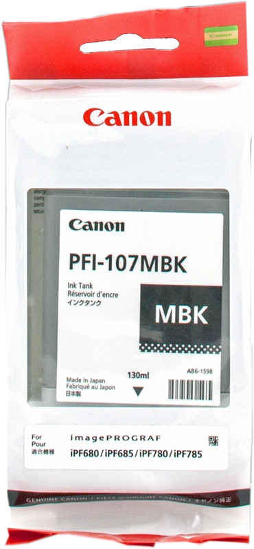 Canon PFI-107mbk Noir (Matt) Cartouche d'encre (6704B001)