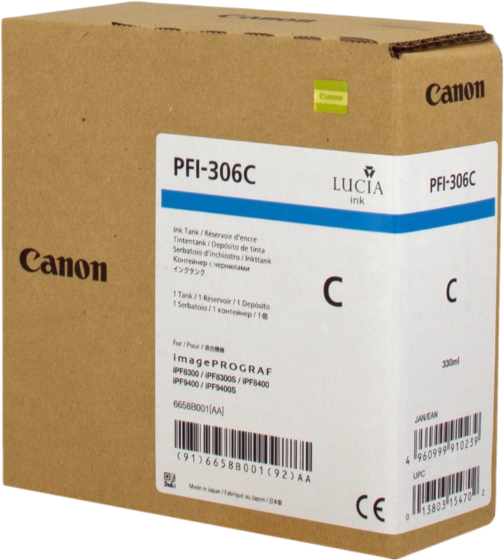 Canon PFI-306c Cyan Cartouche d'encre (6658B001)