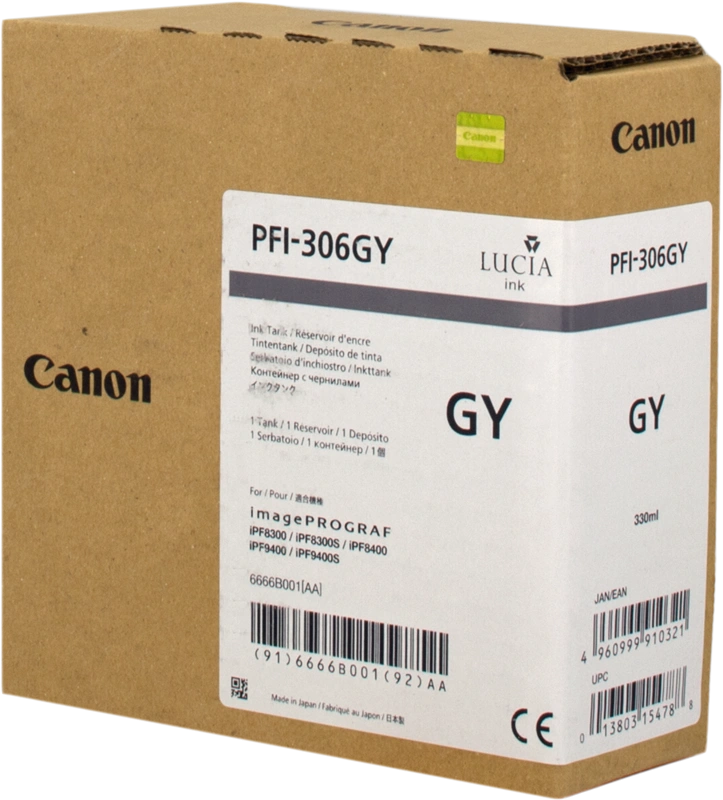 Canon PFI-306gy Gris Cartouche d'encre (6666B001)
