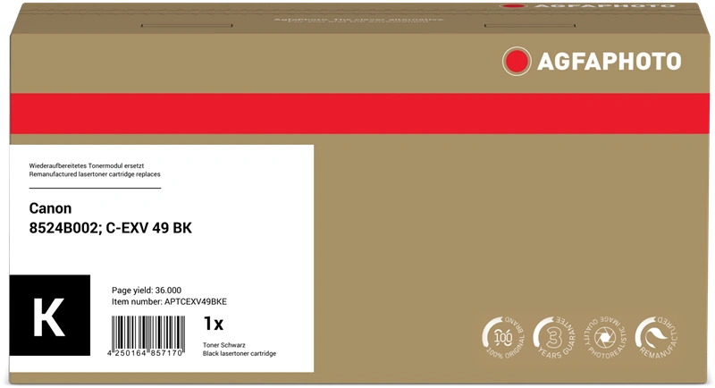 Compatible avec Canon C-EXV49bk Agfa Photo APTCEXV49BKE Noir(e) Toner