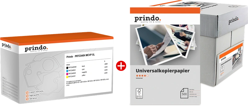 Prindo Classic XL Noir(e) / Cyan / Magenta / Jaune / Blanc Value Pack
