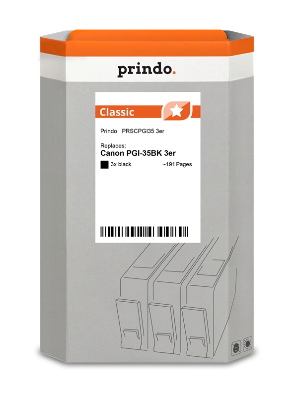 Compatible avec Canon PGI-35BK 3er Prindo Classic Multipack Noir(e)