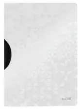 LEITZ Chemise à clip WOW ColorClip, A4, PP, blanc métallisé