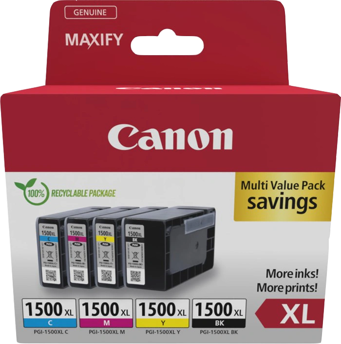 Canon PGI-1500 XL Multipack Noir(e) / Cyan / Magenta / Jaune (9182B010)