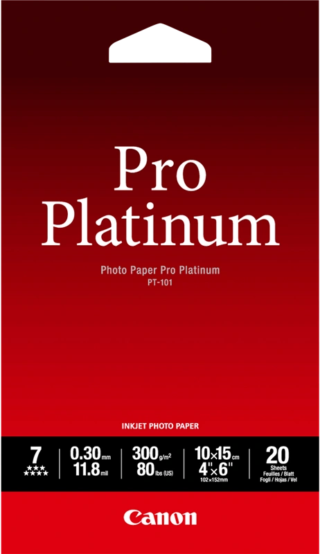 Canon Papier photo Pro Platinum 10x15cm Blanc