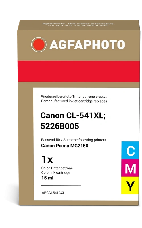 Compatible avec Canon CL-541XL Plusieurs couleurs (5226B001) Agfa Photo APCCL541CXL Plusieurs couleurs Cartouche d'encre
