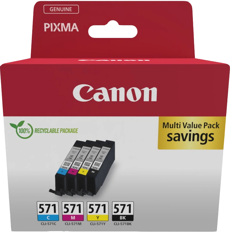 Canon CLI-571 Multipack Noir(e) / Cyan / Magenta / Jaune (0386C008)