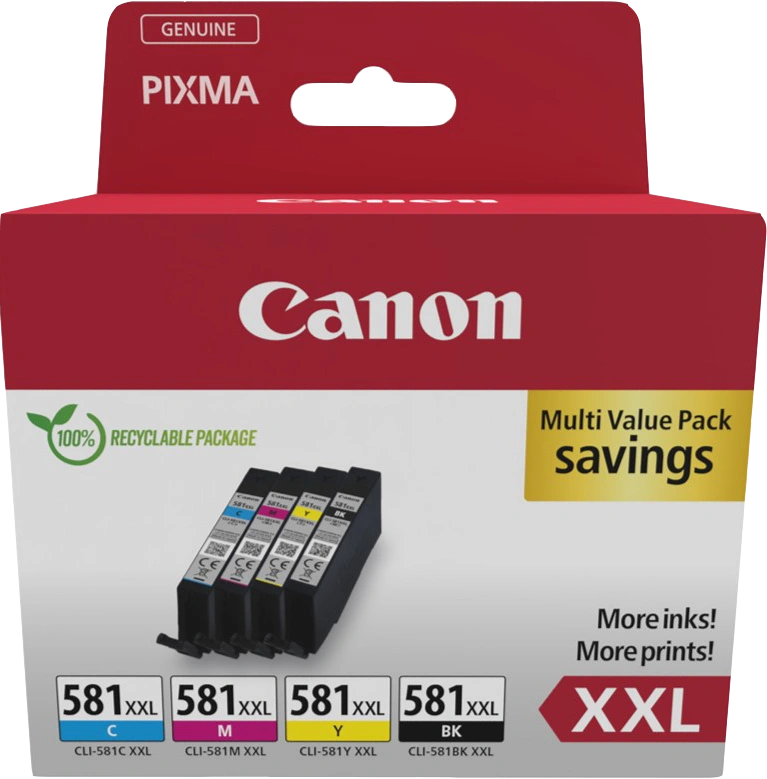 Canon CLI-581 XXL Multipack Noir(e) / Cyan / Magenta / Jaune (1998C007)