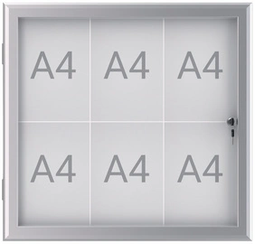 MAUL Vitrine d'affichage MAULexcite, 6 x A4, aluminium
