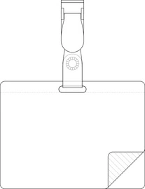 pavo Porte-badge plastifié, avec clip, 54 x 90 mm