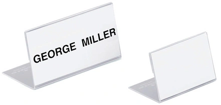 DURABLE Porte-noms, en forme L, en acrylique, transparent