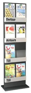 kerkmann Présentoir à prospectus sur pied First, 4 bacs