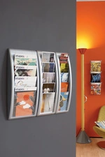 PAPERFLOW Porte-brochures mural Quick fit, 4 compartiments