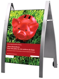 kerkmann Chevalet d'affichage Boston, A1, gris argent,mobile