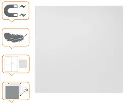 nobo Tableau blanc, acier, 600 x 450 mm, sans cadre