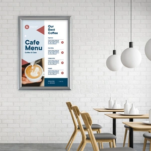 EUROPEL Cadre porte-affiche premium, A3, 25 mm, argent