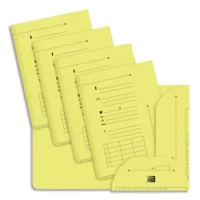 OXFORD Paquet de 25 chemises HV ULTIMATE 2 rabats. En kraft 240g. Pour format A4. Coloris Jaune pastel