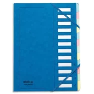 EXTENDOS Trieur en carte forte vernie 6 compartiments Bleu MON DOSSIER