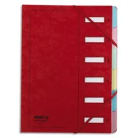 EXTENDOS Trieur en carte forte vernie 6 compartiments Rouge MON DOSSIER