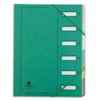 EXTENDOS Trieur en carte forte vernie 6 compartiments Vert MON DOSSIER