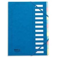 EXTENDOS Trieur en carte forte vernie 9 compartiments Bleu MON DOSSIER