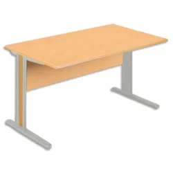 SIMMOB Bureau alu hêtre L140 x P80 cm
