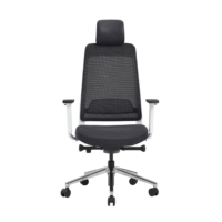 Fauteuil bureautique synchrone blocable 5 positions Tension réglable latéralement, 7 intensités, anti-retour BLANC