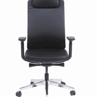 Siège synchrone blocable 3 positions Dossier et assise en imitation cuir noir