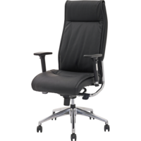 Fauteuil président synchrone 4 positions Très belle imitation cuir noir uniquement Accoudoirs réglables 3D, manchettes « soft touch »