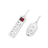 Multiprise LogiLink, 3 prises + prise pass-through, blanc