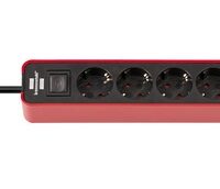 Brennstuhl Multiprise Ecolor, 4 prises, rouge noir