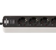 Brennstuhl multiprise Ecolor, 4 prises, blanc noir