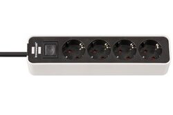 Brennstuhl multiprise Ecolor, 4 prises, blanc noir