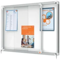 NOBO Vitrine d'affichage magnétique porte coulissante Premium Plus, fermeture à clé, capacité 8 flles, A4