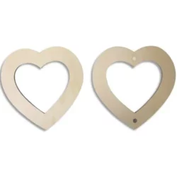 GRAINE CREATIVE Lot de 6 cadres photo magnétiques en bois à décorer, forme cœurs, format 120mm