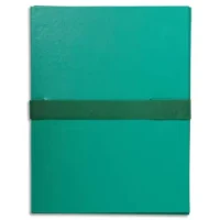 EXACOMPTA Chemise extensible en balacron. Rabat en pied, fermeture par sangle scratch. Coloris Vert clair