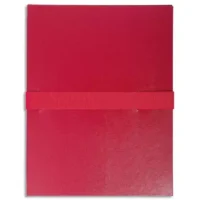 EXACOMPTA Chemise extensible en balacron. Rabat en pied, fermeture par sangle scratch. Coloris Bordeaux