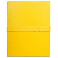 EXACOMPTA Chemise extensible en balacron. Rabat en pied, fermeture par sangle scratch. Coloris Jaune