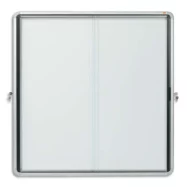 NOBO Vitrine d'affichage magnétique porte coulissante Premium Plus, fermeture à clé, capacité 12 flles,A4