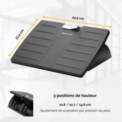 FELLOWES Repose-pieds ajustable par pression avec protection anti-microbienne Office Suites 8035001