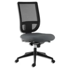 Siège Tertio dossier et assise tissu Gris, à mécanisme synchrone, piétement nylon, sans accoudoirs