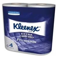 KLEENEX Paquet de 4 rouleaux de papier toilette 4 plis 160 formats coloris Blanc