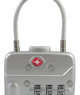 PAVO Cadenas à combinaison TSA 3 chiffres avec câble en métal - Dim : L5 x H3,5 x P1 cm coloris Argenté