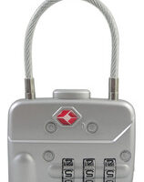 PAVO Cadenas à combinaison TSA 3 chiffres avec câble en métal - Dim : L5 x H3,5 x P1 cm coloris Argenté